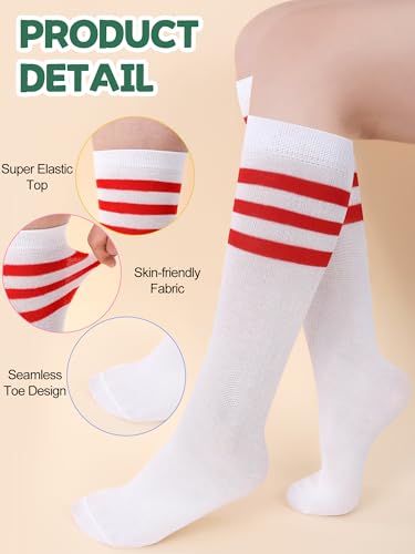 8 Pairs Halloween Kids Striped Tube Socks Cotton Knee High Colorful Retro Socks for Kid Boys Girls 6-10 Years3