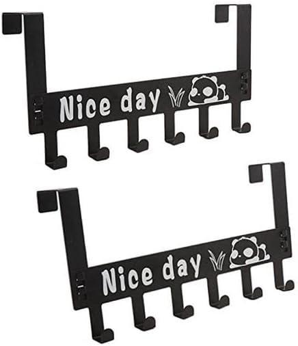 Carbon Steel 2 Pc Heavy Duty Over Door Hanger For Cloths, Towel Hanger, Removable Door Hook, Coat, Scarf, Cloths Hanger (Black) (Pack Of 2)