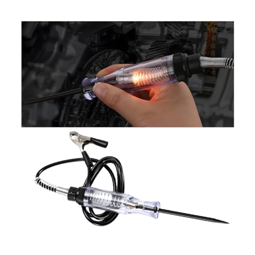 Norkmdi Test Light Automotive, 6-12-24V DC Car Circuit Continuity Voltage Tester with Alligator Clip and Long Steel Probe, Vehicle Electrical Fuse Test Pen, Universal for SUV Sedan Truck