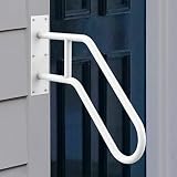 BOODVON Wall Mount handrails for Outdoor Steps, Stair Railing U-Shaped for 1-3 Step handrail with Wh