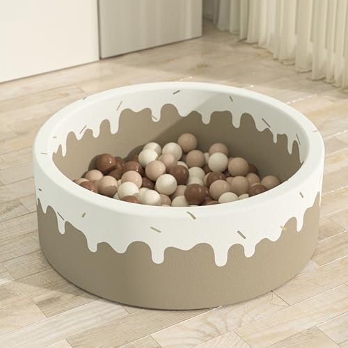 GOGOSO Ball Pit Balls Crush Proof Non-Toxic Plastic Balls Babies Kids Toy Bulk Pack 170pcs 2.2inchs,Coffee+Cream+Beige by GOGOSO - Image 6