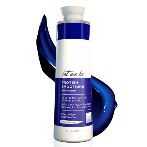 Let Me Be - Protein Smoothing Blond Expert, Alisado Brasileño Orgánico de Un Solo Paso Sin Formol, Con Pigmento Matizador para Cabellos Rubios, Grises o Decolorados, Liso Hasta 6 Meses - 1L