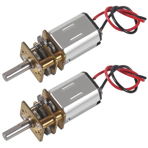XIITIA 2pcs DC 3V-6V Mini N20 Gear Motor Slow Speed Full Metal Gearbox Without Terminal for Smart Car DIY RC Toys