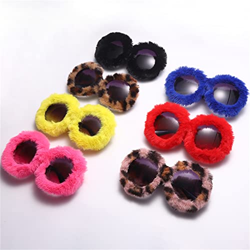 willochra cute punk Oversized Sunglasses Women Soft Fur Sun Glasses Men UV400 Gradient Shades3