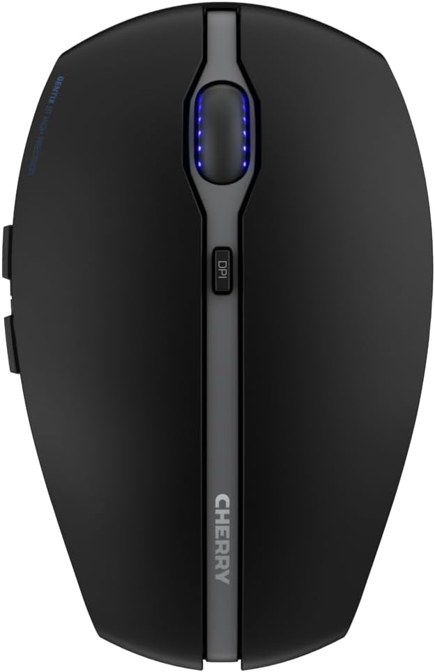 Product image of Cherry GENTIX BT Wireless Bluetooth Mouse, Multi-Device Function for up to 3 Devices, Switchable Resolution (1K/2K DPI), 7 Buttons and Scroll Wheel, Battery Operated (Black)