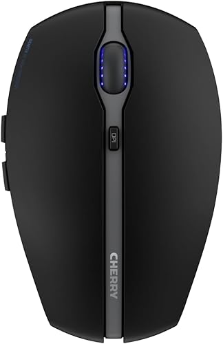 Cherry GENTIX BT - Mouse inalámbrico Bluetooth, función multidispositivo para hasta 3 dispositivos, resolución conmutable (1K2K DPI), 7 botones y