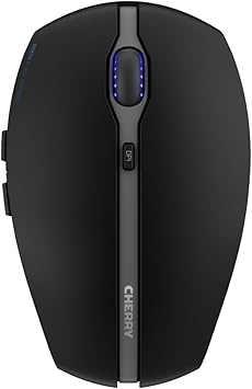 Cherry GENTIX BT Wireless Bluetooth Mouse, Multi-Device Function for up to 3 Devices, Switchable Resolution 1K/2K DPI, 7 Buttons and Scroll Wheel, Battery Operated Black