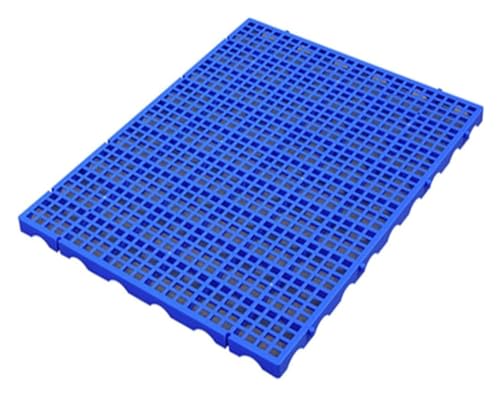 Bastidores de almacenamiento de palés de plástico, estantes de almacenamiento azules empalmables, paletas de plástico, fácil de apilar, rejilla de ventilación de carga fuerte (100 x 80 x 4 cm, 3