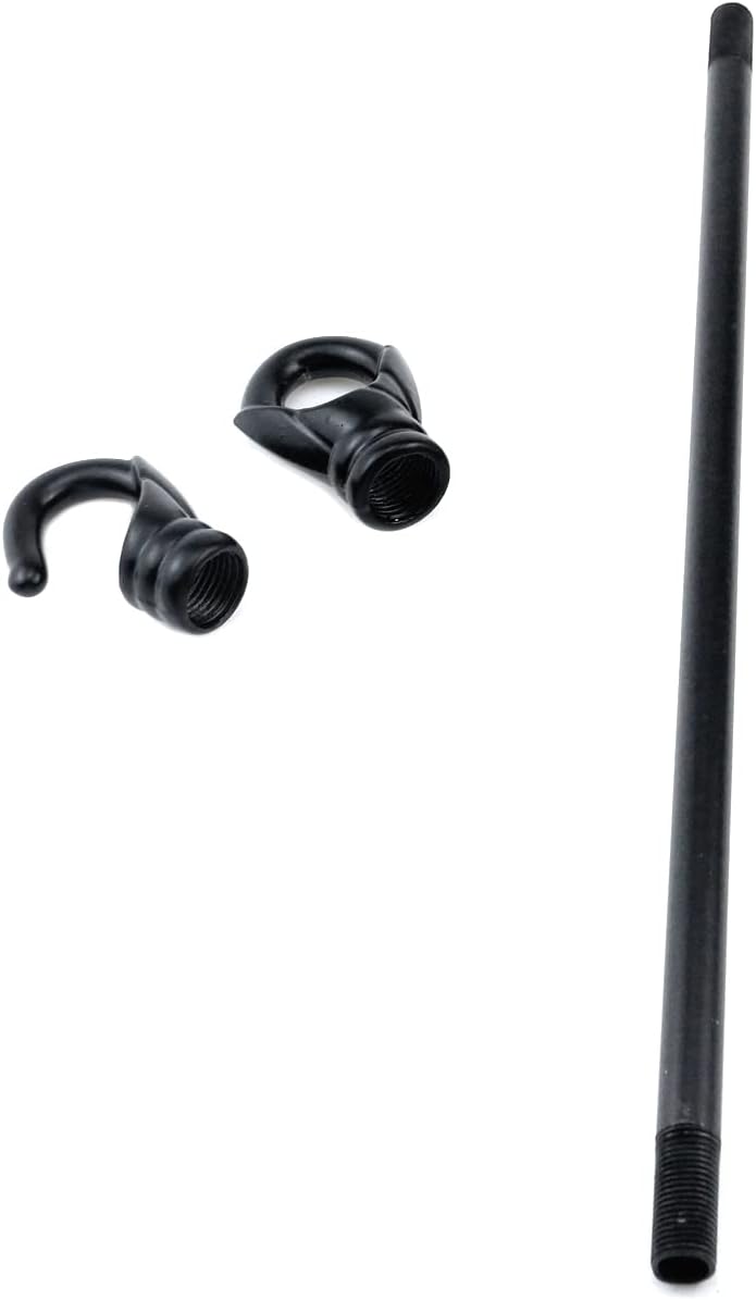 HEVSTIL 3Pack Lighting Fixture Downrods,Chandelier Ceiling Support Pendant Light Fixture Ceiling Light Support Rod with Hook for Pendant Light, Chandeliers,Lighting Fixture downrods & Stems,10CM Black