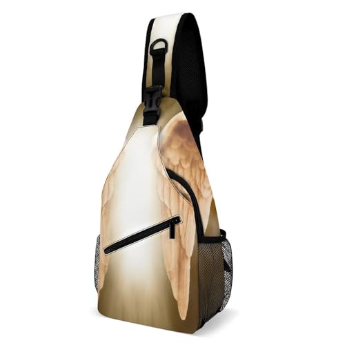 Mochila de hombro con alas de ángel unisex para viaje y senderismo