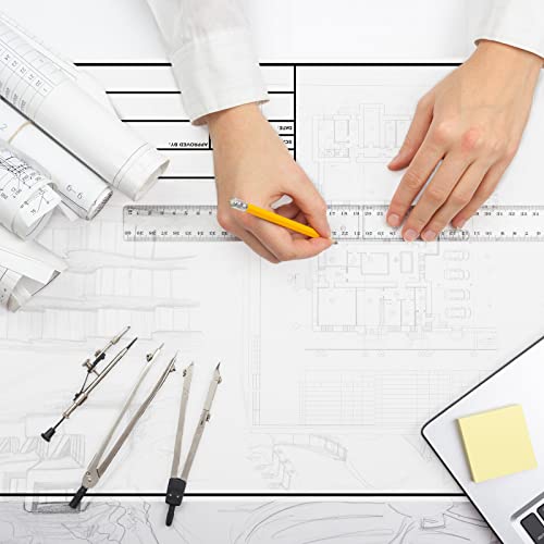 Geyee 10 Sheets Architectural Vellum Paper 18" x 24" Drafting Vellum Tracing White Translucent Drafting Paper Rag with Border and Title Block for Drawing Sketching Architecture Building - Thumbnail 7