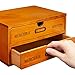 Small Wooden Storage Box with Drawers for Tabletop, Home Desk Organizer in Vintage French Design for Office Supplies (9.75 x 7 x 5 In)