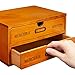 Juvale 2-Drawer Small Vintage Style Wooden Storage Organizer for Accessories - Rustic Decorative Box for Office, Desktop Countertop and Incense Storage