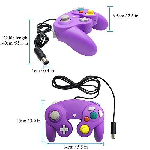 OSTENT-Wired-Shock-Classico-Controller-Gamepad-Joystick-Joypad-Compatibile-per-Nintendo-GameCube-NGC-Wii-Console-Videogiochi-Colore-Viola