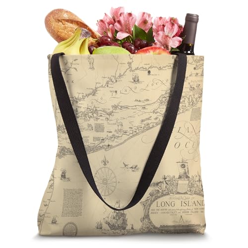 Bolso tipo tote con mapa de Long Island, Nueva York miniatura 4