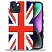 WANKBLC Compatible with iPhone 13 14 Matte Case, British Flag Pattern for Girl Full Body Design Soft Silicone Drop Shock Scratch Protection