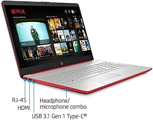 2021 Hp 15.6In Hd Wled Laptop, Intel Pentium Gold 6405U Dual-Core Processor, 4Gb Ram, 128Gb Ssd, Hdmi, Webcam, Uhd Graphics 605, Bluetooth, Wi-Fi, Windows 10 S, Red , With Skypc 2Weeks Support #TOP2