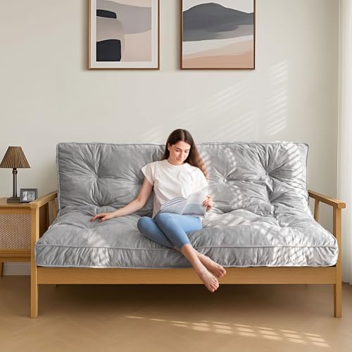 MAXYOYO 6" Futon Mattress Full Size, Velvet Thick Futons Sofa