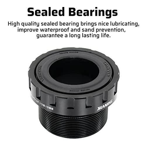 Thinvik Bottom Bracket, Bsa 68-73Mm English For 24Mm Spindle Crank,Compatible With Shimano Crankset #TOP2
