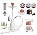 Produktbild alPapcio Shisha Ghost White 1Schlauch mega Zubehör Kohlen SHIAZO Edelstahl Wasserpfeife stylisches Design Komplett-Set Hookah Prestige