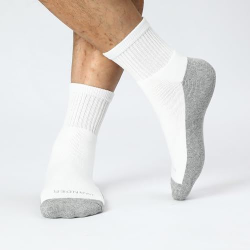WANDER Men's Athletic Ankle Socks 3/8 Pairs Thick Cushion Running Socks for Men&Women Cotton Socks 6-9/9-12/12-15