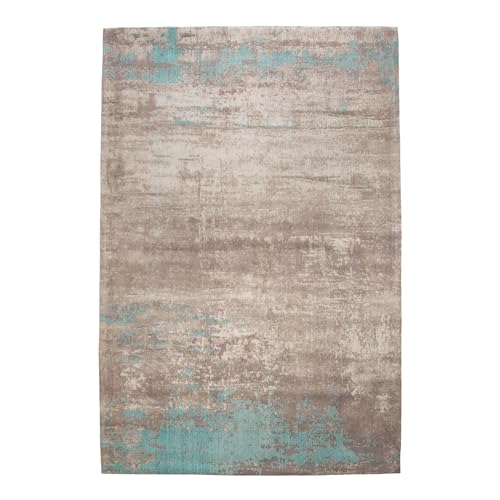 Riess Ambiente Design Teppich MODERN Art 160x240cm Greige türkis verwaschen Vintage aus Baumwolle Läufer Wohnzimmerteppich