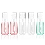 Perfekte Reise Feinnebel Sprühflasche:60ml*5 Zerstäuber Sprühflasche Transparenter Zerstäuberflasche Sprayflasche Feinen Nebel Parfumzerstäuber Tragbares Reiseflaschen Set für Make-up Wasser Alkohol