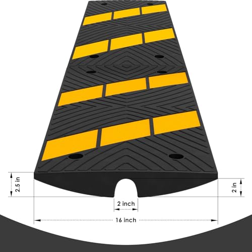 Heavy-Duty Rubber Curbside Bridge Ramp Vehicle Curbside Driveway Ramp Rubber Threshold Bridge Tracks Curb Ramps for Car Truck Scooter Bike Motorcycle Wheelchair Mobility (1) - Thumbnail 6