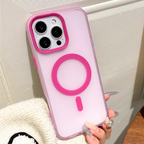 Coque antichoc iPhone 15 Pro Max protection renforcée dos givré rose rouge