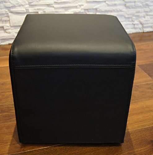 Bandscheibenwürfel Quattro Meble Schwarz Echtleder Hocker 40x40x40 cm