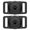 Soporte para collar de perro para Airtag paquete de 2, soporte impermeable para collar de perro para Apple AirTag, funda de silicona para collares de perro (negro)