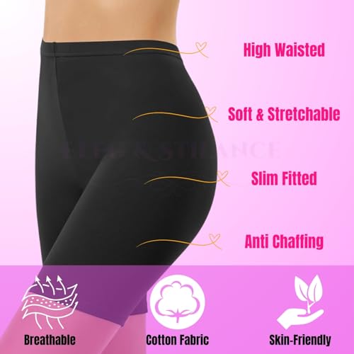 Image of ELEG & STILANCE Shorts for Women Stretchable Cycling Skin Fit Tights for Women Gym Shorts for Women Running Tights for Dresses Yoga
