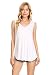 A+D Womens Casual Loose Jersey V-Neck Tank Top w/ Hi Low (White, Large)