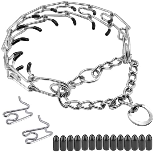 Prong Collar For Dogs, Dog Choke Pinch Training Collar,Adjustable Stainless Steel Links With Protective Rubber Tips, Prong Training Collar With Quick Release Locking Carabiner For Medium Large Dogs #TOP30