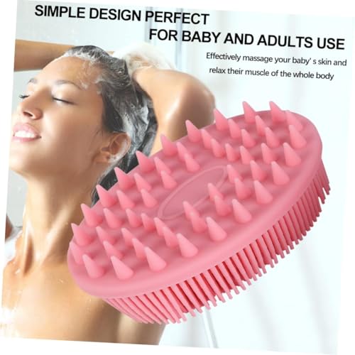 Image of Kimee Silicone Body Scrubber with Dense Soft Bristles, Exfoliating Shower Brush for Deep Cleansing, Rich Foam Bath Massager, Hygienic Quick Dry Body Wash Scrubber for Men Women