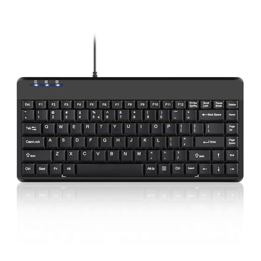 Perixx PERIBOARD-409U Wired USB Mini Keyboard, Portable Compact Keyboard with Embedded Number Keys for Windows