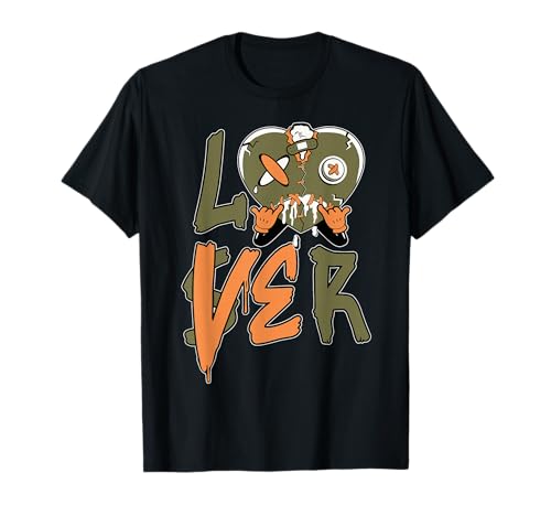 Green Loser Lover Drip Heart Olive Green 5s for Men Women T-Shirt