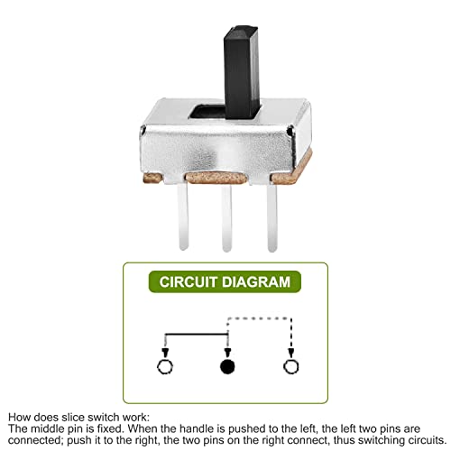 Image of Chanzon SPDT Mini Micro Slide Switch 1p2t 2 Position 20pcs 5mm Toggle Vertical Slide Switch Panel Mount Small High Knob Vertical for PCB Arduino Breadboard Electronic Board Dip Miniature SlideSwitch