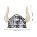 TOYANDONA Viking Horned Hat for Kids and Adults, Plastic Buffalo Ox Horns Hat for Halloween Cosplay, Medieval Knight Party Decoration, 7.95 X 7.48 X 4.92 Inches Viking Helmet with Horns (Black)