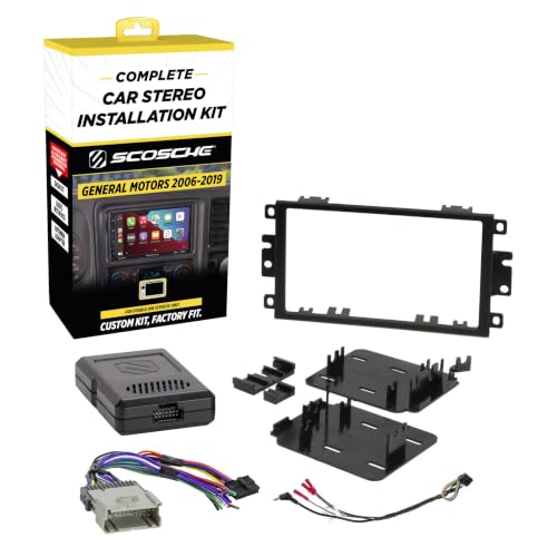 Image of Scosche GM0312DDOCS Double DIN Radio Installation Kit Compatible with Select 1994-2012 General Motors Vehicles - Complete Car Stereo Install Kit with Steering Wheel Controls - See Fit Guide in Images