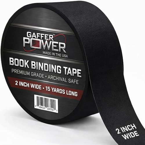 Gaffer Power Black Book Binding Tape 2 Inch x 15 Yards, Acid Free, USA Made