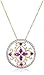 18k Yellow Gold-Plated Sterling Silver Two-Tone Created Ruby Flower Pendant Necklace, 18"