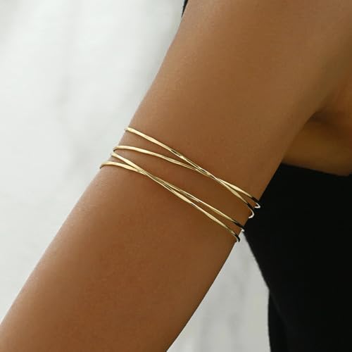 Image of Long tiantian Gold Arm Cuff Upper Arm Armband Greek Goddess Costume Jewelry