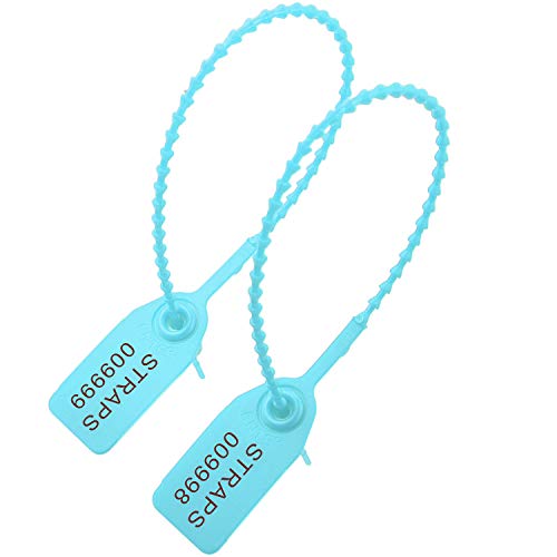 Plastic Security Tamper Pfoof Seals,Self Locking Zip Ties Pull Tags Numbered 9.84 inch Length for Logistics Fire Extinguishers