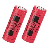 CWUU 26650 Rechargeable Battery Lithium 3.7 Volt 6800mAh Long-Lasting for Flashlight 1007-2 (2 Pack)