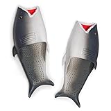Coddies Shark Flops | Haifisch-Sandalen – lustige Schuhe – Weihnachtsstrumpffüller, weißer Elefant, Wichtelgeschenk für Männer und Frauen, Hai, 7-8 Women/5-6 Men