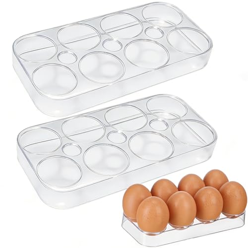 2 Stück Eierhalter Kühlschrank Eierbehälter Für Kühlschrank Mit Praktische Eier Aufbewahrung Kühl-schrank Kühlschrank Organizer Eier Mit Abmessungen Ideal Für Küchenorganisation