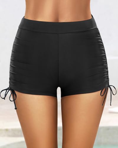 Yonique Women's Swim Shorts High Waisted Bathing Suit Bottoms Tummy Control Boy Shorts Board Shorts2