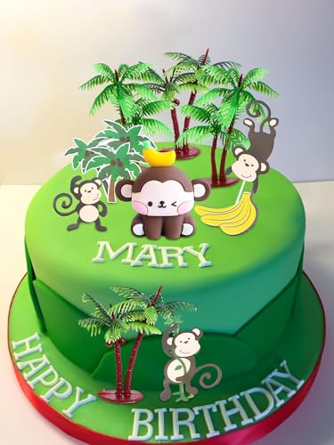 Lot de 11 décorations de gâteau en forme de singe pour anniversaire safari - 7