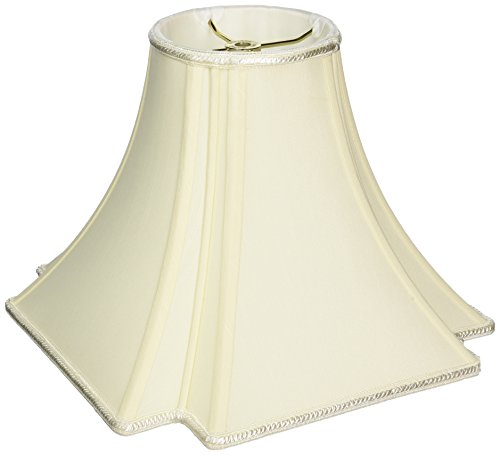 Royal Designs Fancy Square Bell with Inverted Corner Designer Lamp Shade, Eggshell, 5 x 12 x 10